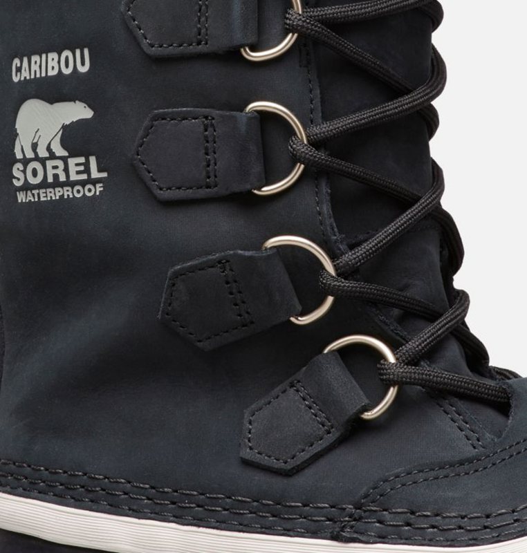 Botas Nieve Sorel Mujer - Caribou® Bajas Negras - 89105-VETC